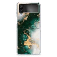 TPU Siliconen Hoesje voor Samsung Galaxy Z Flip 4 Marmer Groen