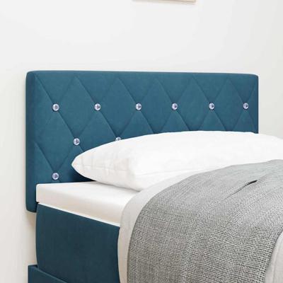 LED Hoofdbord met Kristallen Knop, Ge tufted, Donkerblauw, 80 cm, Velvet