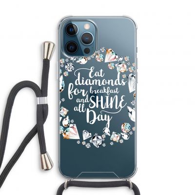 Diamonds: iPhone 12 Pro Transparant Hoesje met koord