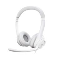 Casco cablato stereo logitech H390 con microfono antibruito, USB -A - Bianco rotto
