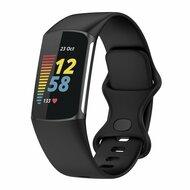 FitBit Charge 5 & 6 Sportbandje met dubbele lus - Zwart - Maat: S FitBit Charge 5 & 6 Sportbandje met dubbele lus - Zwart - Maat: S