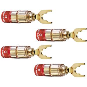 Oehlbach 3023 Luidsprekerconnector Stekker, recht Goud 4 stuk(s)