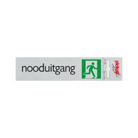 Bord Alu-look Nooduitgang - 165x44 mm zelfklevend. - thumbnail