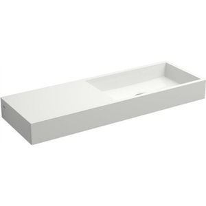 Fontein Clou Mini Wash Me 56x19x6cm Mineraal Marmer Glans Wit (Met Voorbewerkt Kraangat Links)