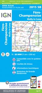 Wandelkaart - Topografische kaart 2815 SB - Serie Bleue Mailly-le-Camp, Fère-Champenoise | IGN - Institut Géographique National