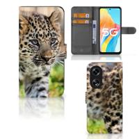 OPPO Reno8 T 5G | Telefoonhoesje | Met pasjeshouder | Baby Luipaard