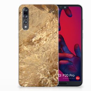 Huawei P20 Pro TPU Siliconen Hoesje Marmer Creme