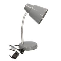 Grijze bureaulamp/tafellamp 14 x 14 x 34 cm