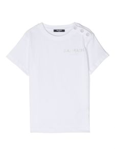 Balmain Kids t-shirt en coton à logo imprimé - Blanc