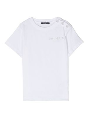 Balmain Kids t-shirt en coton à logo imprimé - Blanc