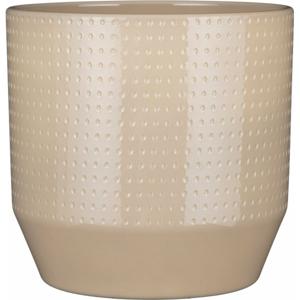 Mica Decorations Bloempot Nola - beige - D27 x H26 cm - relief dots