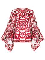 Dolce & Gabbana blouse en soie à imprimé Majolica - Rouge