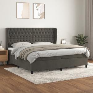 Boxspring met matras fluweel donkergrijs 200x200 cm SKU: V3129412