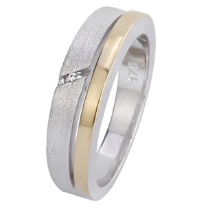 YO DESIGN T0902 Ring Traffic Gold zilver goud-en zilverkleurig Maat 17,5