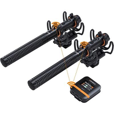 Comica VM40COMBO Draadloze shotgun microfoon Dual Channel+32GB onboard rec.