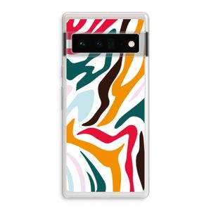 Colored Zebra: Google Pixel 6 Pro Transparant Hoesje