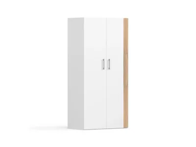 Kledingkast voor bij bedkast 208 cm hoog wit/bruin
