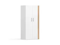 Kledingkast voor bij bedkast 208 cm hoog wit/bruin