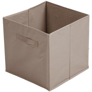 Opbergmand/kastmand Square Box - karton/kunststof - 29 liter - beige - 31 x 31 x 31 cm