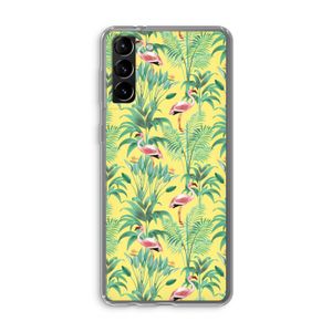 Flamingo party: Samsung Galaxy S21 Plus Transparant Hoesje