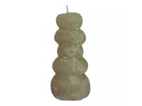 Pebble candle d7xh15 cm, groen - Hortus