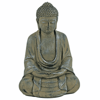 Japanse Boeddha Beeld Polyresine Amithaba - 16 x 13 x 24 cm - thumbnail