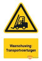 Waarschuwingsbord / sticker transportvoertuigen met tekst - A5