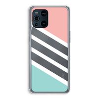 Strepen pastel: Oppo Find X3 Transparant Hoesje