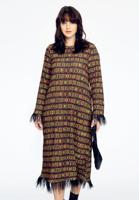 Yoek Jurk INFINITY met veren | Zwart | Maat 58/60