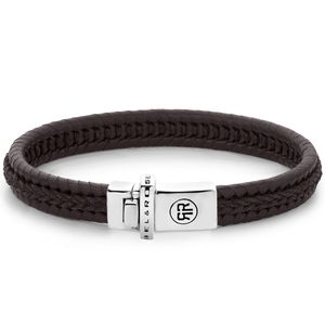 Rebel and Rose RR-L0137-S Armband Dual Twisted Brown leder-zilver bruin S 16,5 cm