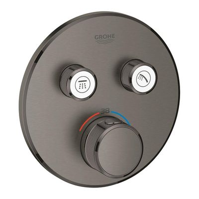 Grohe SmartControl Inbouwthermostaat - 3 knoppen - rond - geborsteld hard graphite 29119al0