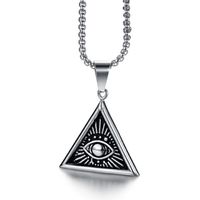 Mendes heren ketting Edelstaal Egyptisch Alziend Oog Zilverkleurig