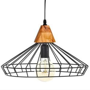 Atmosphera Hanglamp Diaz - D37 cm - metaal draad - kleur zwart - Design lamp - Lampenkap