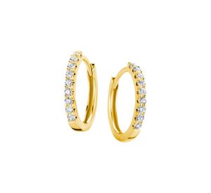TFT Klapoorringen Diamant 0.20ct (2x0.10ct) G SI Geelgoud Glanzend