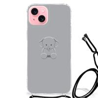 iPhone 15 Plus Stevig | Bumper Hoesje | Grijs Baby Olifant