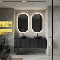 Badkamermeubelset BWS Linea | 160 cm | Mat Zwart Badkamermeubelset BWS Linea | 160 cm | Mat Zwart