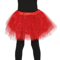 Halloween Korte tule onderrok rood 31 cm voor meisjes - Verkleedattributen