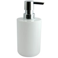 MSV Zeeppompje/dispenser Porto - PS kunststof - wit/zilver - 7 x 16 cm - 260 ml   - - thumbnail