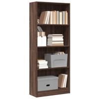 Boekenkast 60x24x143 cm bewerkt hout bruin eikenkleur