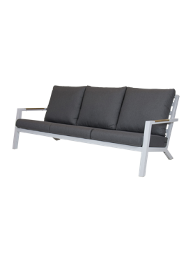 Qopps Ascon loungebank 3-zits frame mat White teak arm