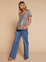 T-shirt voor zwangerschap en borstvoeding met pailletten meerkleurig