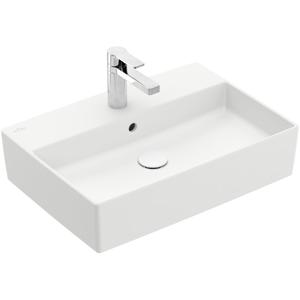 Villeroy & Boch Memento 2.0 Opzet Wastafel - 60x42cm - overloop - ceramic+ - stone white 4A0760RW