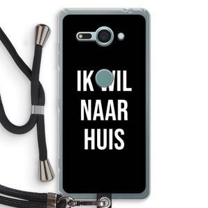 Ik wil naar huis - Zwart: Sony Xperia XZ2 Compact Transparant Hoesje met koord