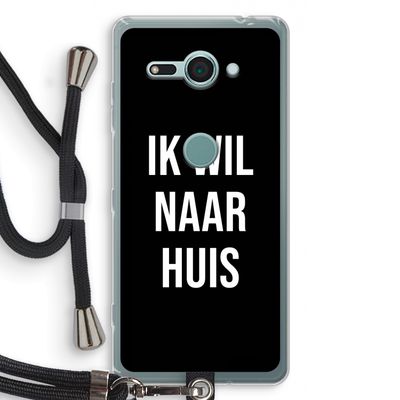 Ik wil naar huis - Zwart: Sony Xperia XZ2 Compact Transparant Hoesje met koord