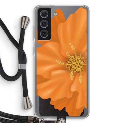 Orange Ellila flower: Samsung Galaxy S21 FE Transparant Hoesje met koord