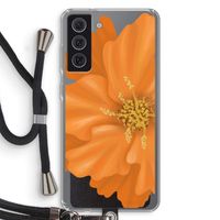 Orange Ellila flower: Samsung Galaxy S21 FE Transparant Hoesje met koord