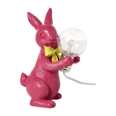 Lamp paashaas met lamp - roze - 19x7x5 cm