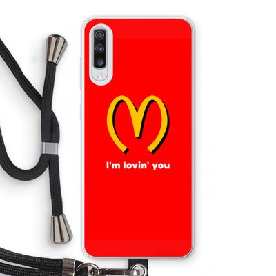 I'm lovin' you: Samsung Galaxy A70 Transparant Hoesje met koord