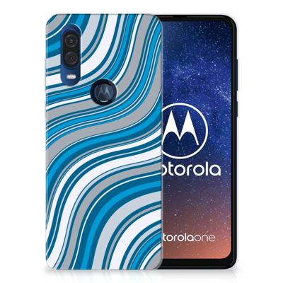 Motorola One Vision | TPU bumper | Waves Blue