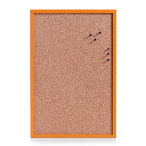 Prikbord incl. punaises - 40 x 60 cm - oranje - kurk